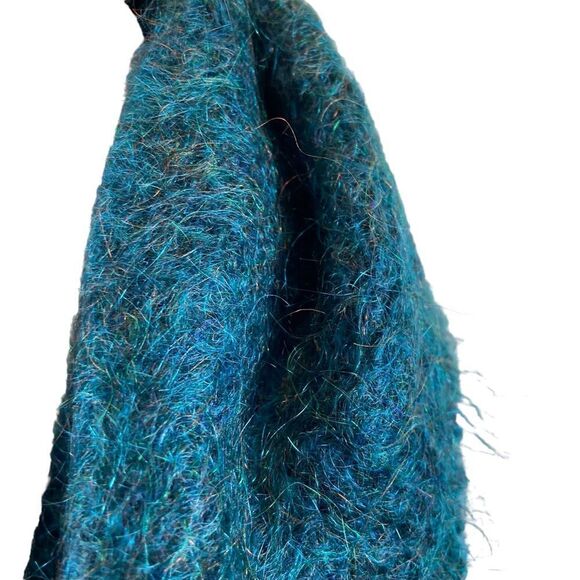 Woof Designs Brand Mohair and‎ Wool Tube Scarf or Hand Warmer Dark Turquoise - Picture 3 of 9